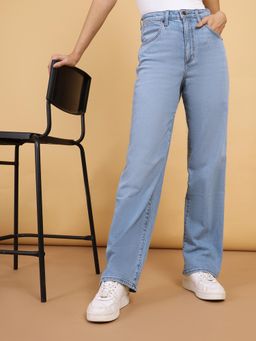 Wrangler - Blue Wide Leg High Rise Jeans
