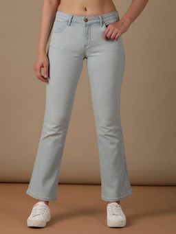 Wrangler - Blue Boot Cut Fit Mid Rise Light Fade Jeans