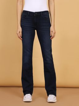 Wrangler - Blue Boot Cut Fit Mid Rise Jeans