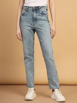 Wrangler - Blue Slim Fit High Rise Light Fade Jeans