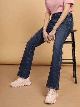 Wrangler - Blue Boot Cut Fit High Rise Jeans