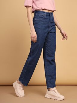 Wrangler - Blue Straight Fit High Rise Jeans