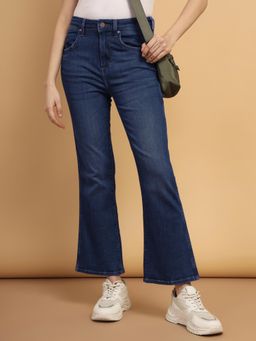 Wrangler - Blue Boot Cut Fit High Rise Jeans