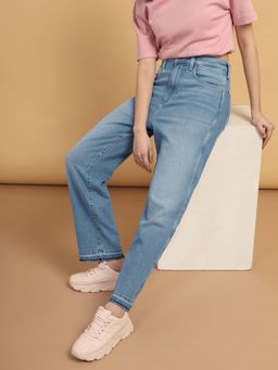 Wrangler - Blue Straight Fit High Rise Jeans