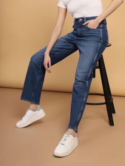 Wrangler - Blue Straight Fit High Rise Jeans
