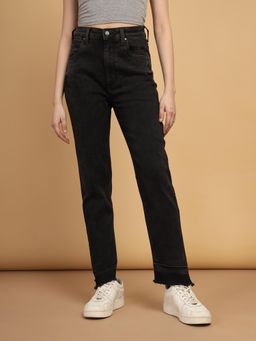 Wrangler - Black Slim Fit High Rise Jeans