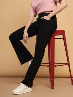 Wrangler - Black Boot Cut Fit High Rise Jeans