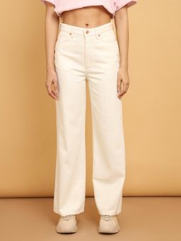 Wrangler - White High Rise Wide Leg Fit Jeans