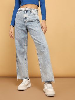 Wrangler - Blue Wide Leg Fit High Rise Jeans