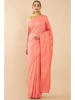 Soch - Coral Silk Embroidered with Unstitched (Set of 2)