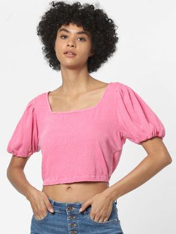 ONLY - Women Solid Pink Top