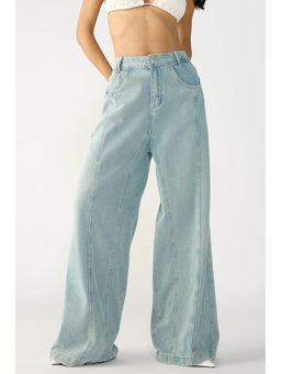 FREAKINS - Light Blue Denim Flared Korean Jeans