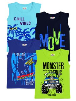 Kuchipoo - Multi-Colour Boys Regular Fit Cotton T-shirt (Pack Of 4)