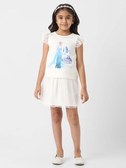 Nautinati - Girls Party Wear Top and Lace Flutter Skirt