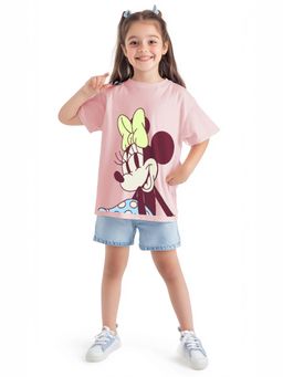 Nautinati - Girls Cotton Minnie Mouse Printed Oversized T-shirt