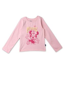 Nautinati - Girls Cotton Minnie Mouse Graphic Printed T-shirt
