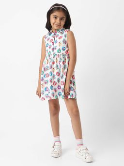 Nautinati - Girls Cotton Minnie Mouse Printed Dress