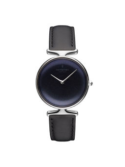Nordgreen - Unika Rainbow Black Dial With Black Leather Watch Strap For Women