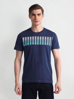 Arrow Sports - Navy Blue Geometric Print T-shirt