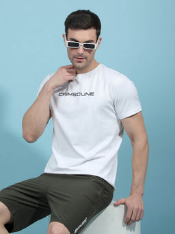 CRIMSOUNE CLUB - Men White Solid T-shirt