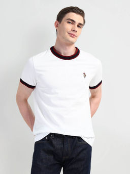 U.S. Polo Assn. Denim Co. - White Solid Cotton T-shirt