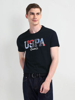 U.S. Polo Assn. Denim Co. - Navy Blue Brand Embroidered Cotton T-shirt