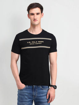 U.S. Polo Assn. Denim Co. - Black Muscle Fit Brand Print T-shirt