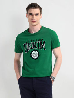 U.S. Polo Assn. Denim Co. - Green Brand Printed Cotton T-shirt