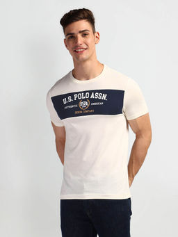 U.S. Polo Assn. Denim Co. - White Brand Typography Print Pure Cotton T-shirt