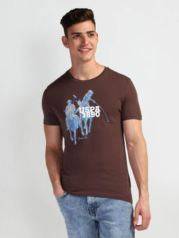U.S. Polo Assn. Denim Co. - Brown Logo Print Muscle Fit T-shirt