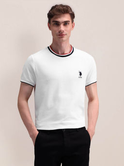 U.S. POLO ASSN. - White Tipped Neck Slim Fit T-shirt