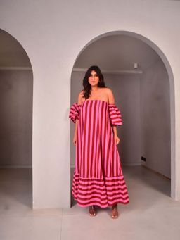 WHY SO BLUE - Serena Off Shoulder Dress