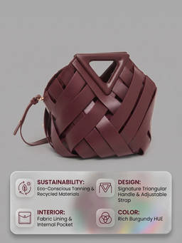 Styli - Women Panelled Burgundy Handbag