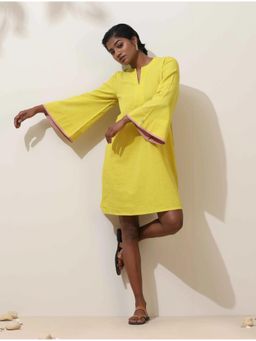 trueBrowns - Lime Cotton Linen Dress
