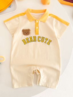 Hopscotch - Text Print Romper wit Hat