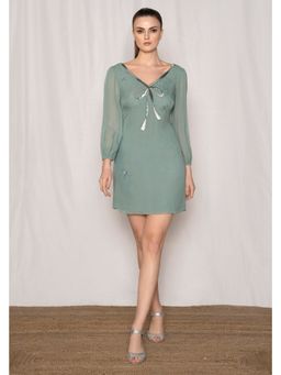 AMRTA- BY GUNEET KONDAL - Tie The Bow Green Dress