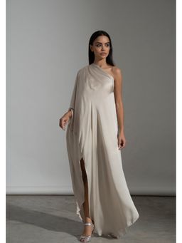AMRTA- BY GUNEET KONDAL - Paros One Shoulder Ivory Kaftan Dress