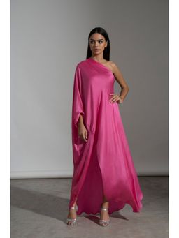 AMRTA- BY GUNEET KONDAL - Paros One Shoulder Pink Kaftan Dress