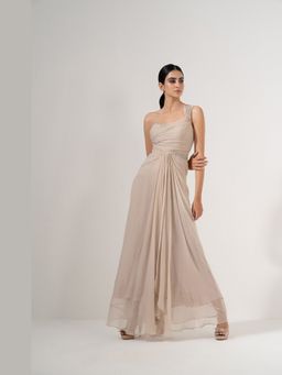 AMRTA- BY GUNEET KONDAL - Greek Mati Beige Dress