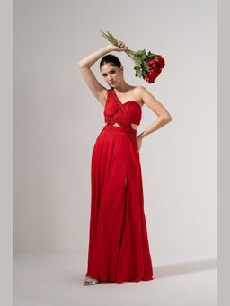 AMRTA- BY GUNEET KONDAL - Scarlet Secrets Red Dress