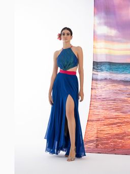 AMRTA- BY GUNEET KONDAL - Deep Seas Blue Dress