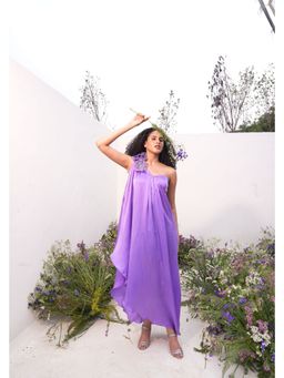 AMRTA- BY GUNEET KONDAL - Lavender Blush Solid Dress