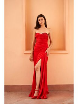 AMRTA- BY GUNEET KONDAL - Classic Red Cocktail Dress