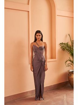 AMRTA- BY GUNEET KONDAL - Grey Moon Cocktail Embellished Dress