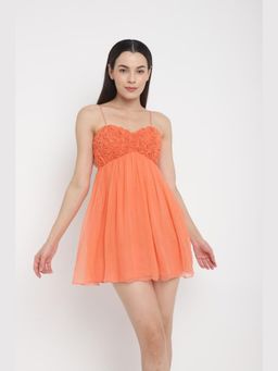 AMRTA- BY GUNEET KONDAL - Blooming In Hawaii Peach Dress