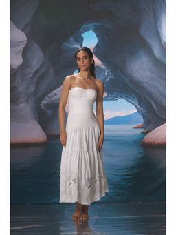 AMRTA- BY GUNEET KONDAL - Coastal Dream Off-Shoulder Midi Dress