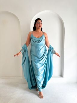 AMRTA- BY GUNEET KONDAL - Ocean Mirage Blue Dress