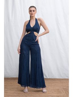 AMRTA- BY GUNEET KONDAL - Bailey's Blue Georgette Sleeveless Jumpsuit