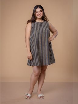 The Indian Ethnic Co. - Inam Multi Ajrakh Cotton A Line Dress