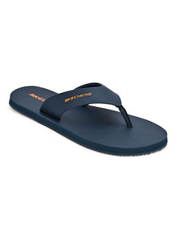 SKECHERS - Mens Courtwald India Navy Orange Casual Flipflops